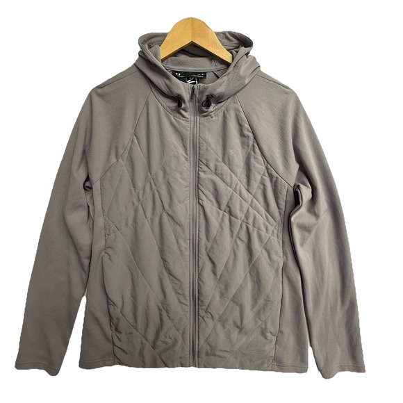 Under Armour Jackets & Blazers - Under Armour Hooded Jacket Womens L Light Purple Quilted Hybrid Full Zip